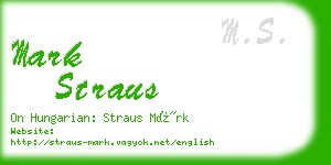 mark straus business card